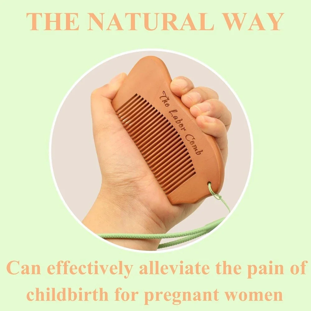 Labor Pain Relief Wooden Birth Comb Natural Acupressure Comb Postpartum Support